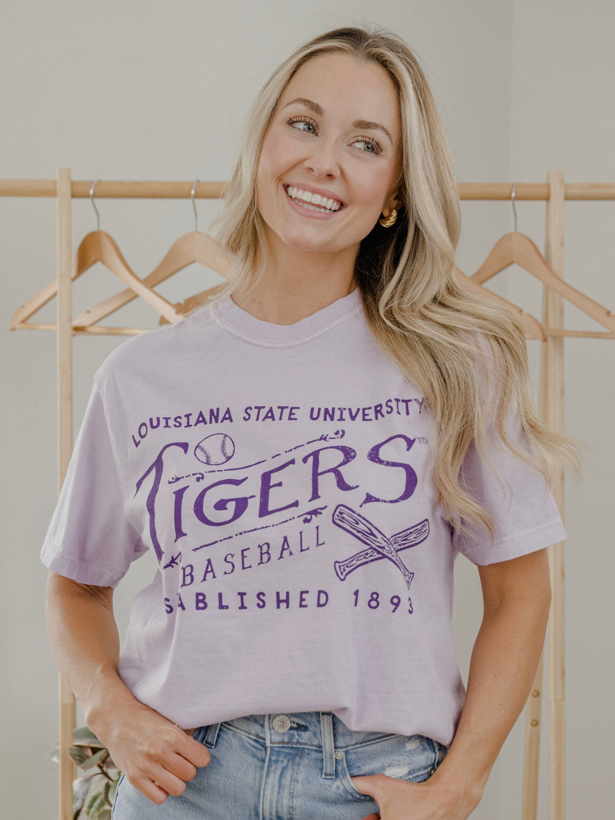 LSU Tigers RL Baseball Violet CC Tee