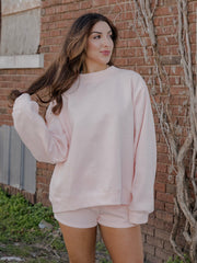 The Weekend Edit Pink Mock Neck Sweatshirt