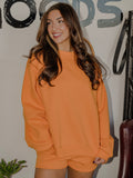 The Weekend Edit Orange Mock Neck Sweatshirt