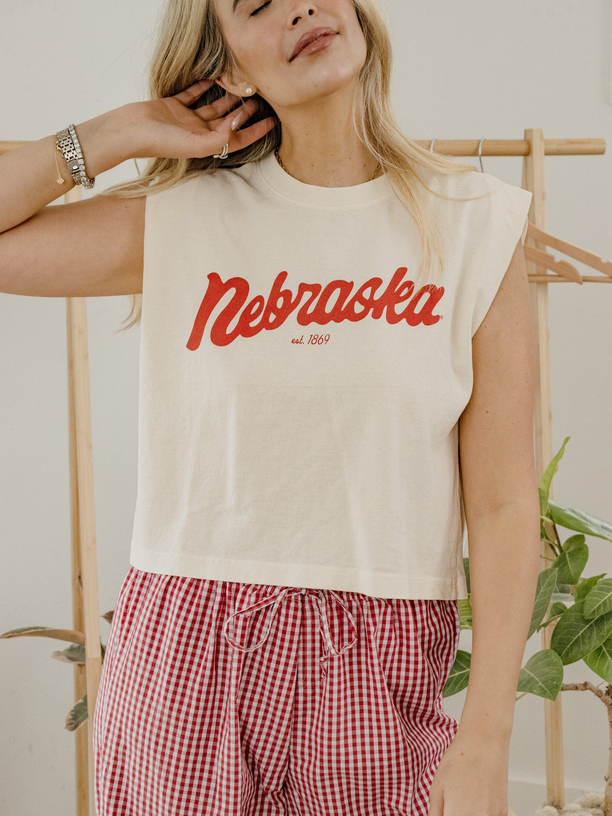 Nebraska Huskers Bold Script Off White Tank