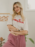 Texas Tech Bold Script Off White Heavyweight Cropped Tee