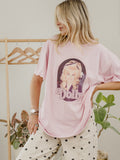 Dolly Parton Bow Pink Thrifted Distressed Tee