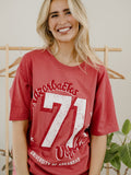 Arkansas Razorbacks Jersey Patch Cardinal Heavyweight Tee