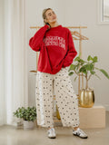 Texas Tech Polka Dot Puff Ink Weekend Red Mock Neck Sweatshirt
