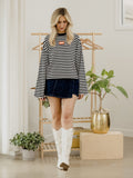 *COMING SOON* OSU Cowboys Block Stich Black/White Stripe Long Sleeve Top
