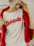 Nebraska Huskers Bold Script Vintage White Ellie Heavyweight Tee