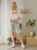 Nebraska Huskers Bold Script Off White Heavyweight Cropped Tee