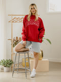 Bama Crimson Tide Polka Dot Puff Ink Weekend Red Mock Neck Sweatshirt