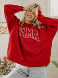 Bama Crimson Tide Polka Dot Puff Ink Weekend Red Mock Neck Sweatshirt
