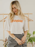 Tennessee Vols Bold Script Off White Heavyweight Cropped Tee