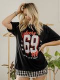 Nebraska Huskers Jersey Patch Smoke Heavyweight Tee