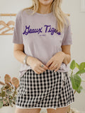LSU Tigers Bold Script Lilac Ellie Heavyweight Tee