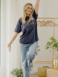 USA Polka Dot Puff Ink Navy Comfort Colors Tee