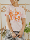 Raised on Dolly Parton & TN Vols Pink Football Pink Ellie Heavyweight Tee