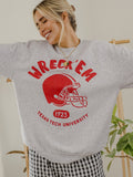 Texas Tech Varsity Stamp Thrifted Ash Gray Sweatshirt