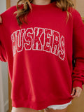 Nebraska Huskers Polka Dot Puff Ink Weekend Red Mock Neck Sweatshirt