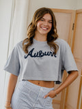 Auburn Tigers Bold Script Light Blue Heavyweight Cropped Tee