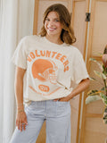 Tennessee Vols Varsity Stamp Off White Thrifted Tee