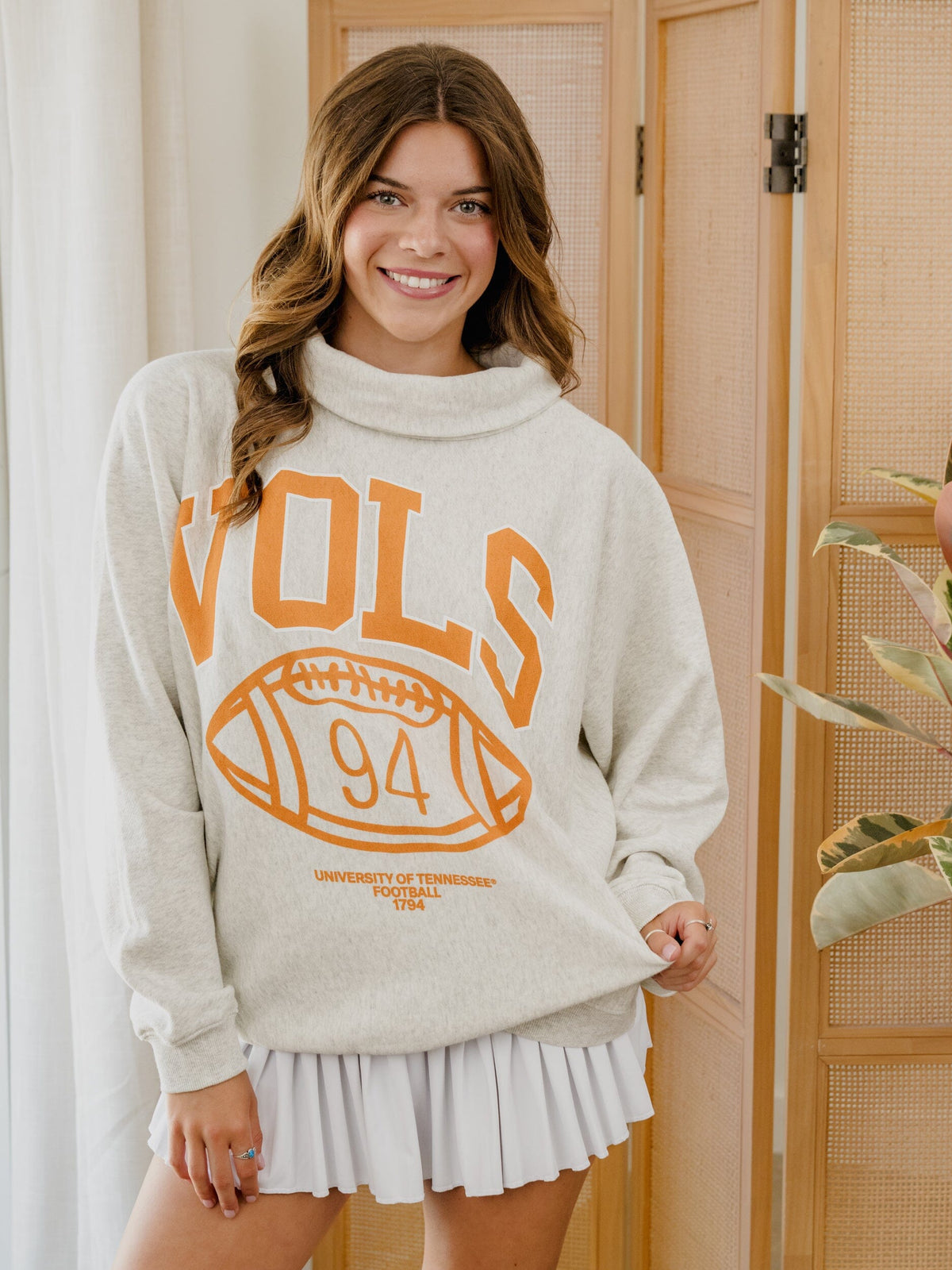 Tennessee Vols Campus Classic Gray Roll Neck Sweatshirt