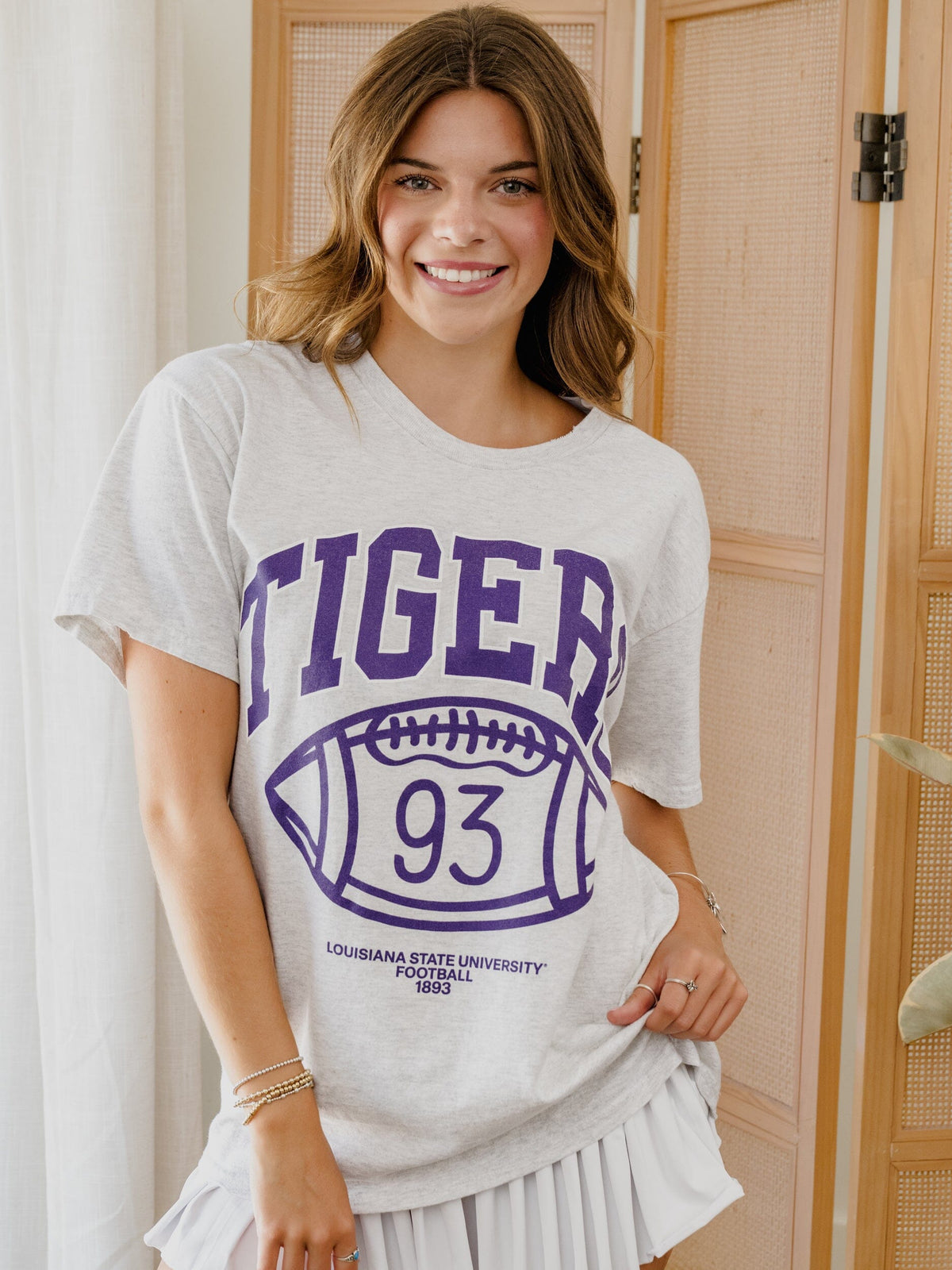 LSU Tigers Campus Classic Ash Gray Thrifted Tee