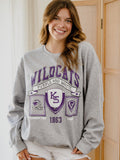 KSU Wildcats Prep Patch Gray Thrifted Sweatshirt