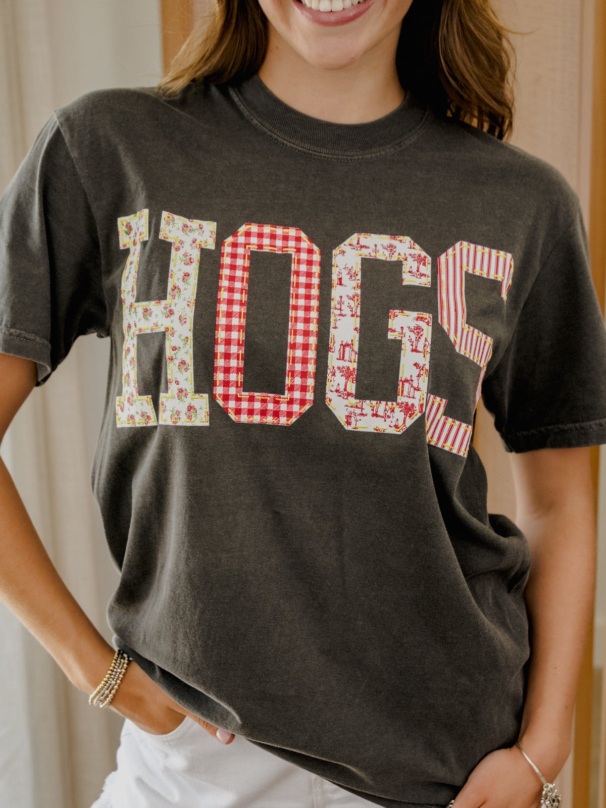 Arkansas Razorbacks Hogs Quilted Puff Ink Pepper CC Tee