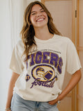 LSU Tigers Gridiron League Off White Thrifted Tee