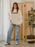 Arkansas Razorbacks Bold Script Ivory Weekend Mock Neck Sweatshirt