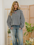 Mississippi State Bulldogs Block Stich Black/White Stripe Long Sleeve Top