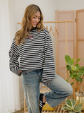 Mississippi State Bulldogs Block Stich Black/White Stripe Long Sleeve Top