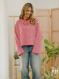 OU Sooners Block Stich Red/White Stripe Long Sleeve Top