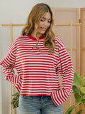 OU Sooners Block Stich Red/White Stripe Long Sleeve Top