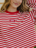 OU Sooners Block Stich Red/White Stripe Long Sleeve Top