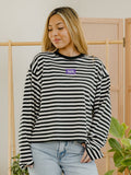 LSU Tigers Block Stich Black/White Stripe Long Sleeve Top