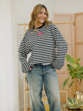 Arkansas Razorbacks Block Stich Black/White Stripe Long Sleeve Tee