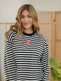 Arkansas Razorbacks Block Stich Black/White Stripe Long Sleeve Tee