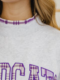 KSU Wildcats Varsity Plaid Mock Neck Sweatshirt