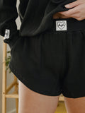 LivyLu Signature Waffle Black Lounge Shorts