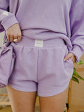 LivyLu Signature Waffle Purple Lounge Shorts