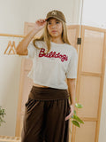 Mississippi State Bulldogs Bold Script Off White Heavyweight Cropped Tee