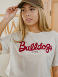 Mississippi State Bulldogs Bold Script Off White Heavyweight Cropped Tee
