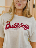 Mississippi State Bulldogs Bold Script Off White Heavyweight Cropped Tee