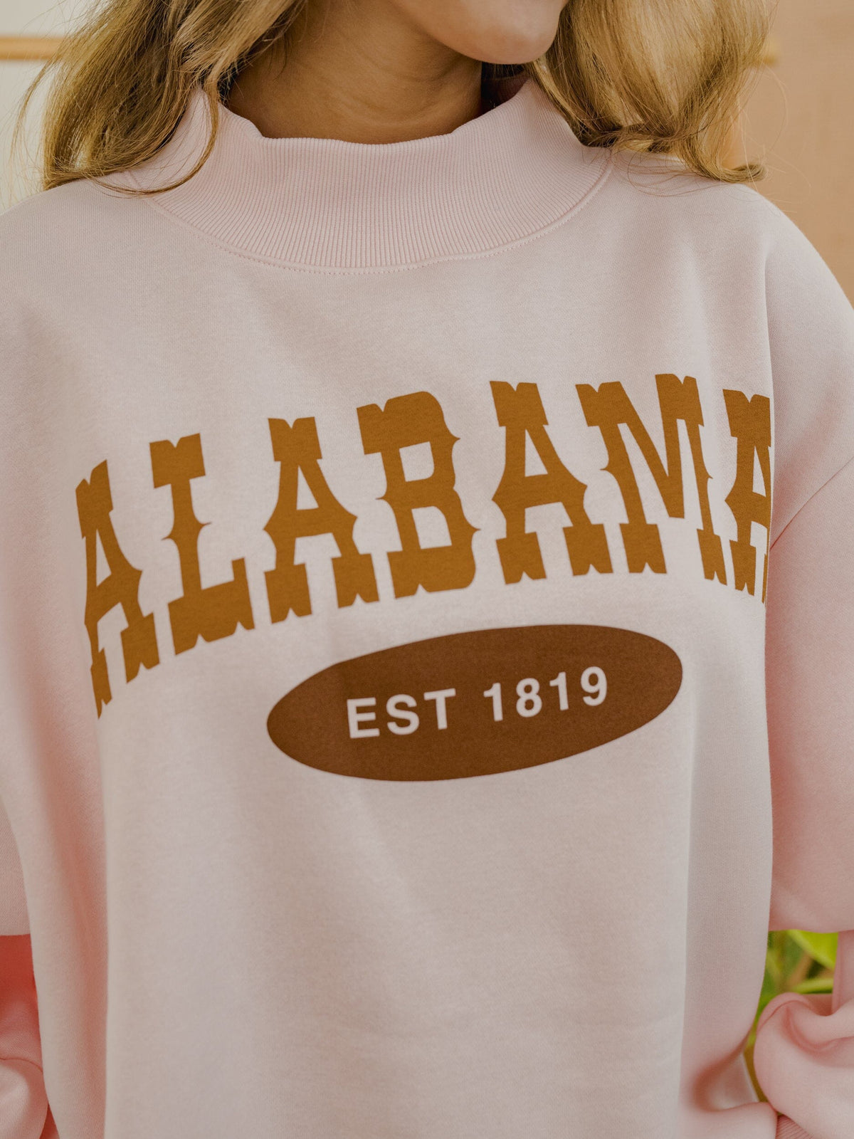 Alabama Western Established Date Weekend Edit Pink Mock Neck Sweatshirt