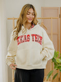 Texas Tech Varsity Plaid Off White Hoodie