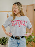 Arkansas Razorbacks Gingham Heart Gray Cropped Tee