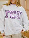 TCU Horned Frogs Varsity Plaid Mock Neck Sweatshirt