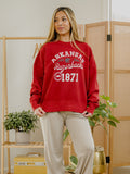 Arkansas Razorbacks Football Icon Red Oversized Crew Hi-Dive Sweatshirt