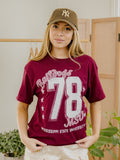 Mississippi State Bulldogs Jersey Patch Maroon Heavyweight Tee