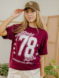Mississippi State Bulldogs Jersey Patch Maroon Heavyweight Tee