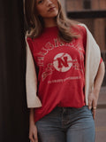 Nebraska Huskers Heritage Plaid Baseball Crimson CC Tee